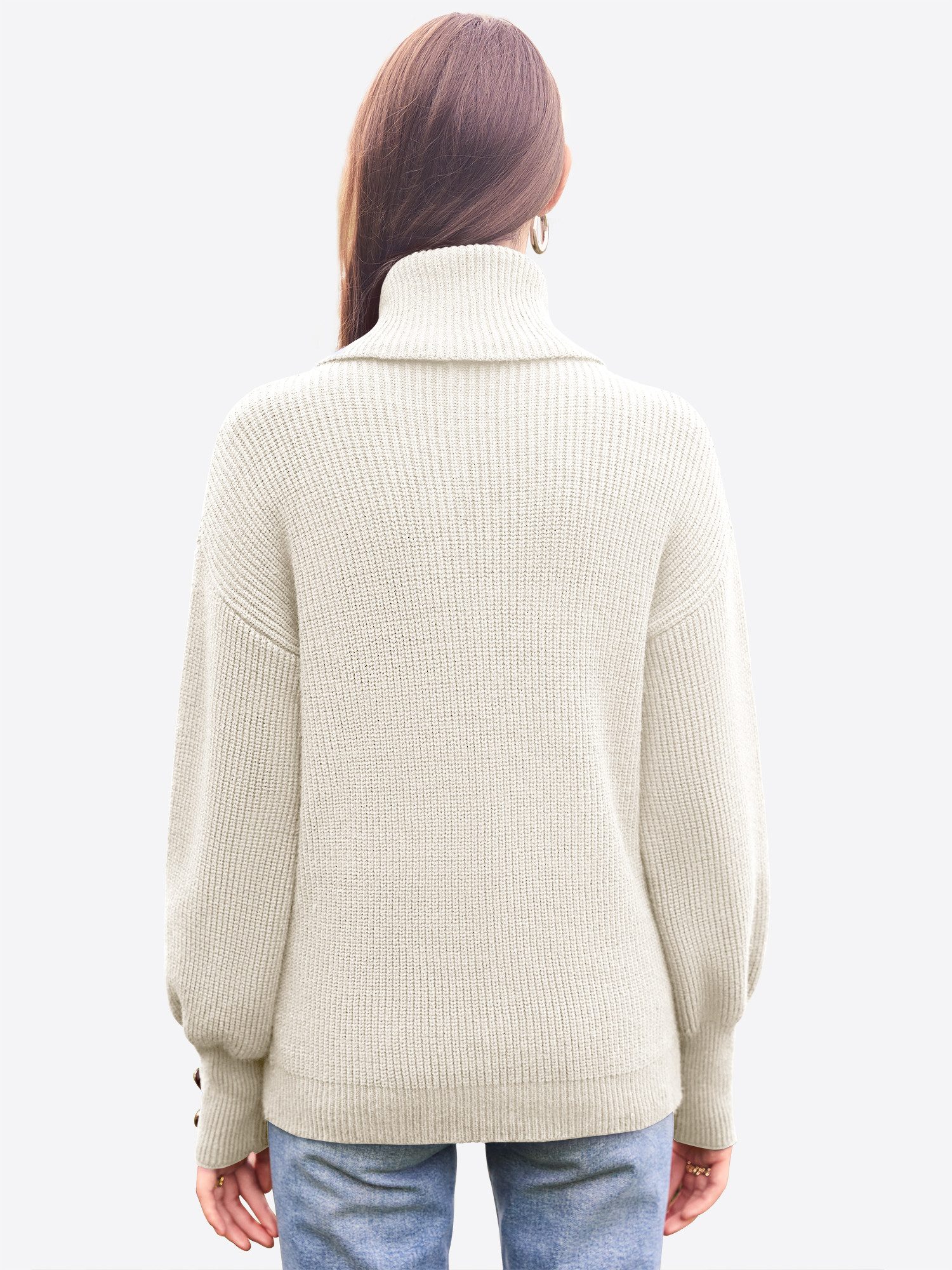 Imily Bela Sweater Damen Oversize Strickpullover mit Rollkragen (Packung, 1 günstig online kaufen