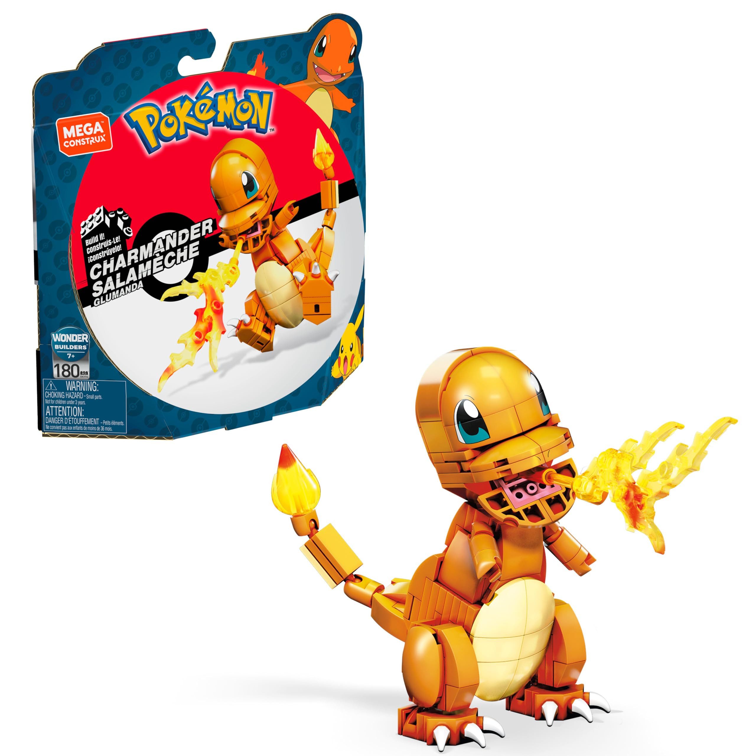 MEGA Mega Construx Glumanda Konstruktions-Spielset, (180 St), Bau- und Konstruktionsset aus Pokémon