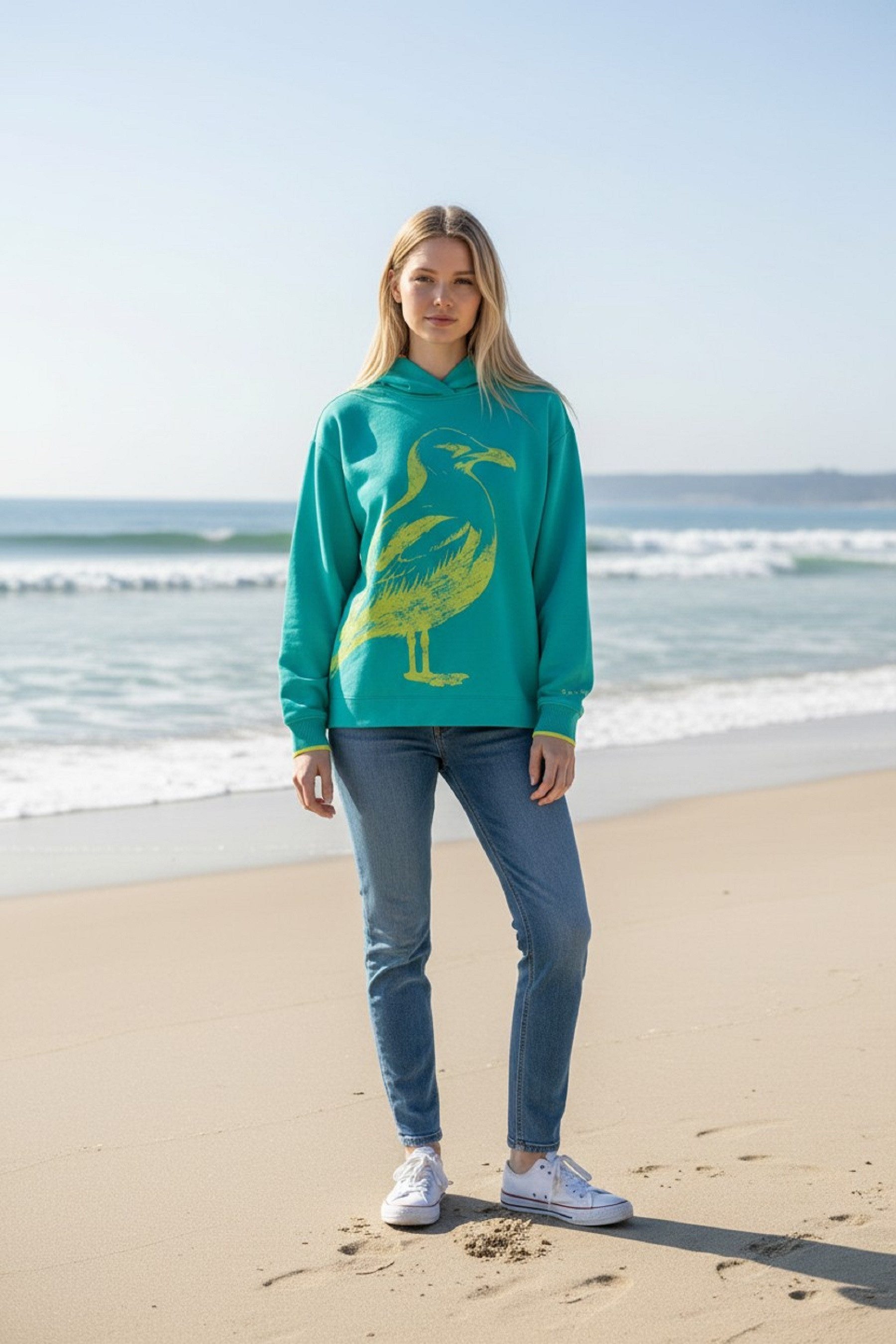 salzhaut Hoodie ADJÜS Damen normale Passform salzhaut Kapuzenpullover – bequemer Fit und nordisch klares Design