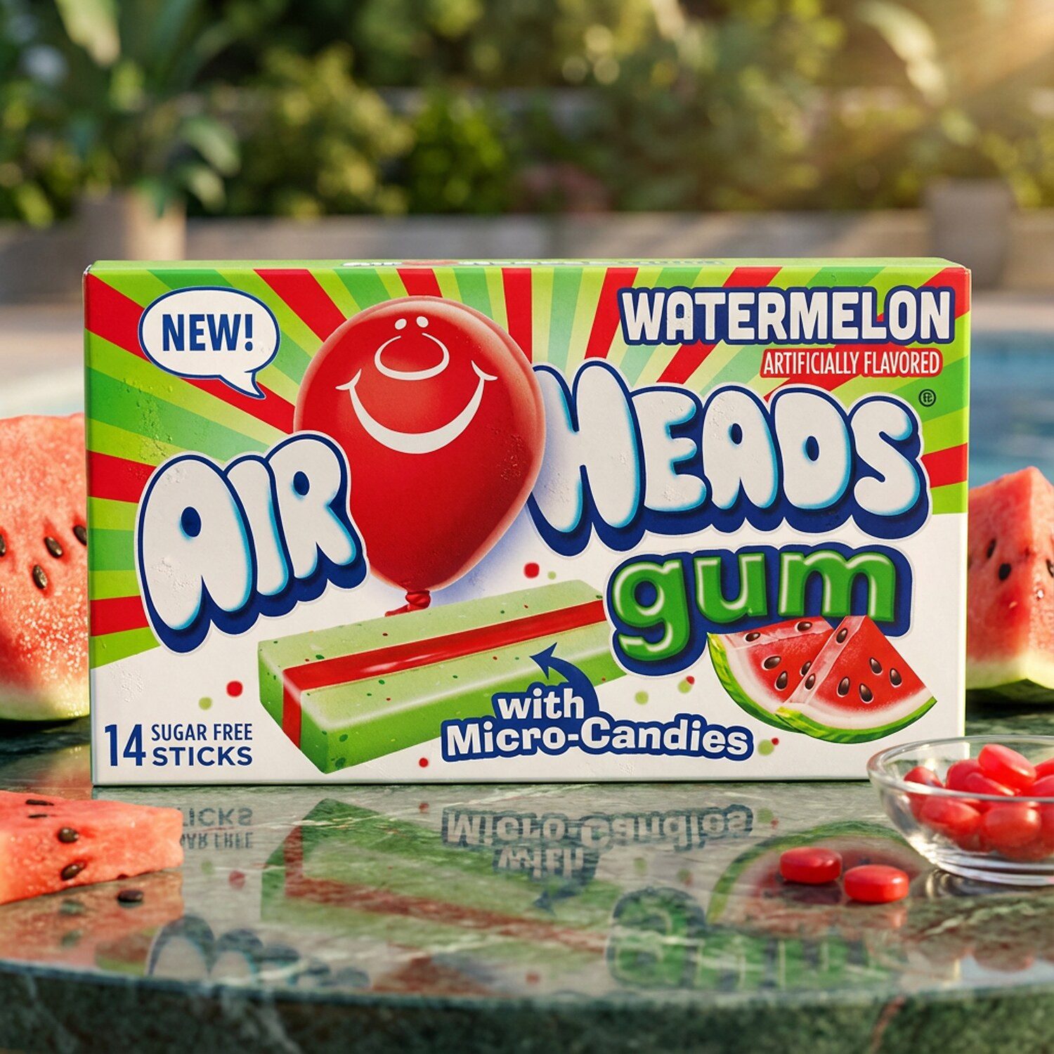 Airheads Süßigkeit, 1 x 33 g, Gum Watermelon