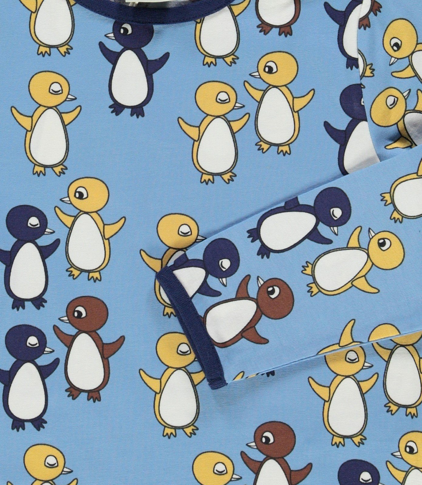 Smafolk Langarmshirt SMAFOLK allover Pinguin Baby Print mit Longsleeve Langarmshirt blau