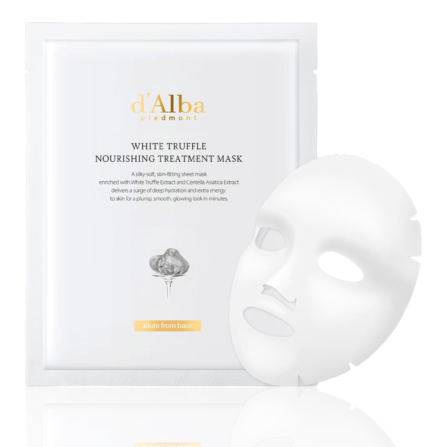 d'Alba Gesichtsmaske Tuchmaske d'Alba pflegende weiß Truffle Nourishing Treatment Mask, 5-tlg., Gesichtsmaske, Tuchmaske, Gesichtspflege, Anti-Aging