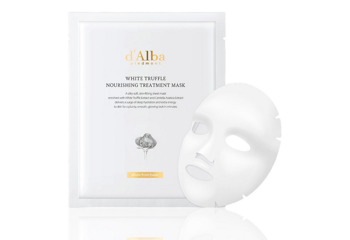 d'Alba Gesichtsmaske Tuchmaske d'Alba pflegende weiß Truffle Nourishing Treatment Mask, 5-tlg., Gesichtsmaske, Tuchmaske, Gesichtspflege, Anti-Aging