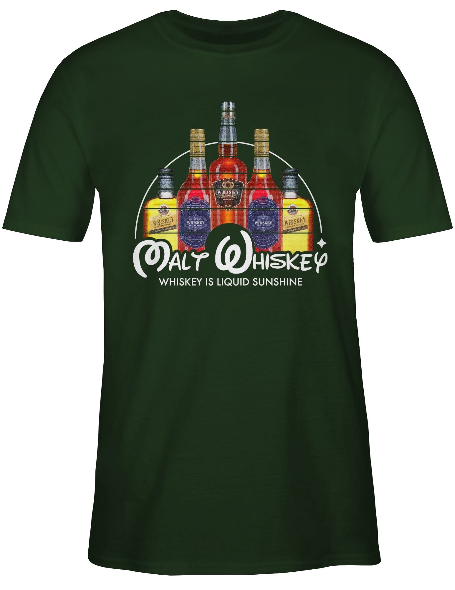 Dunkelgrün Whiskey T-Shirt Shirtracer & 03 Party Malt Alkohol Herren