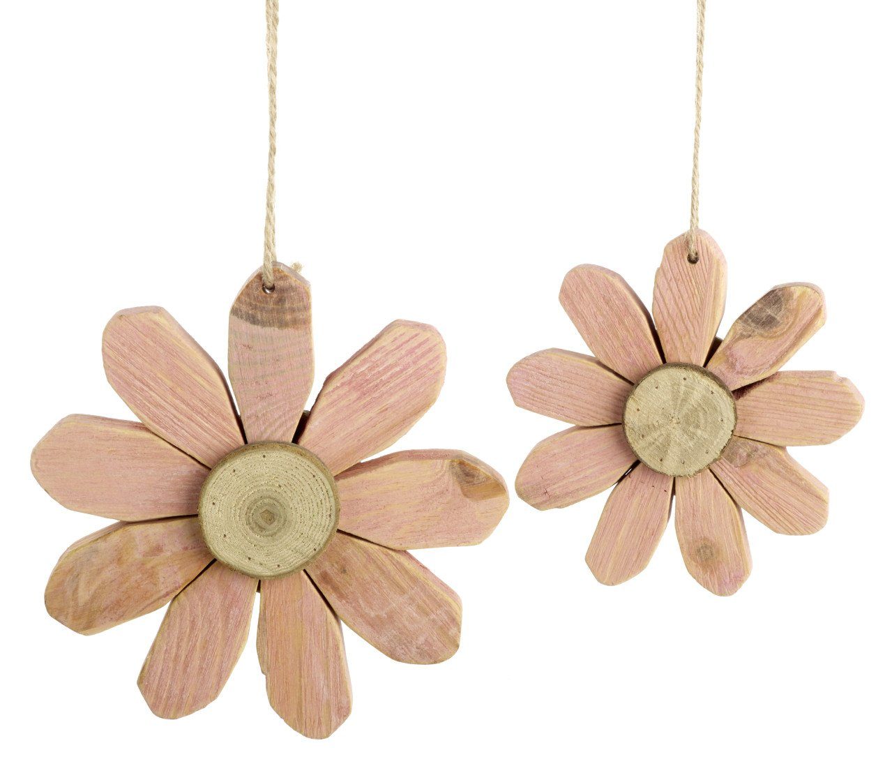 Dekohänger TrendLine Deko Hänger Blume Holz 9,5 cm natur rosa
