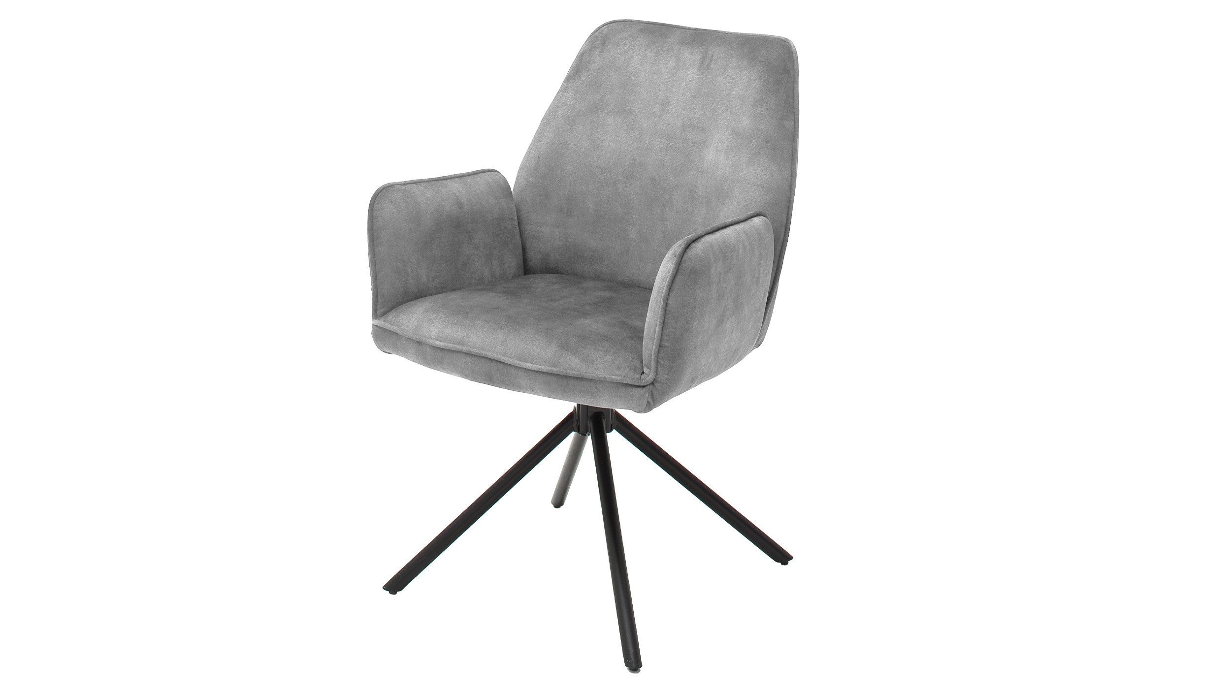 Massivart® Polsterstuhl drehbar, Esszimmerstuhl grau mit Armlehnen, »Ottawa günstig online kaufen