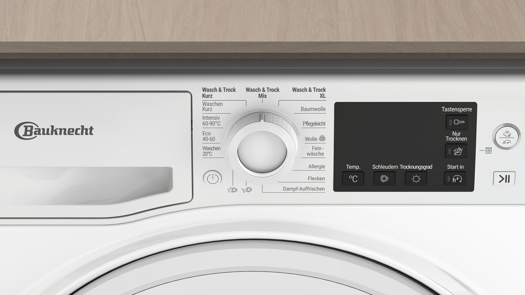 BAUKNECHT Waschtrockner WT Super Eco 86 43 N, 8 kg, 6 kg, 1400 U/min, Flecken 40°C – entfernt mehr als 100 Flecken, ganz ohne Vorbehandlung – Bild 4 von 5