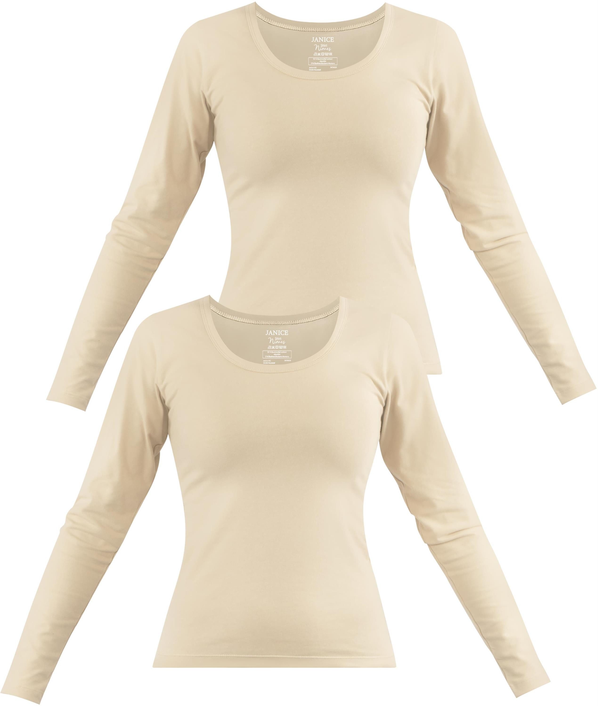 Langarmshirt 2 x Damen Langarmshirt Nimes