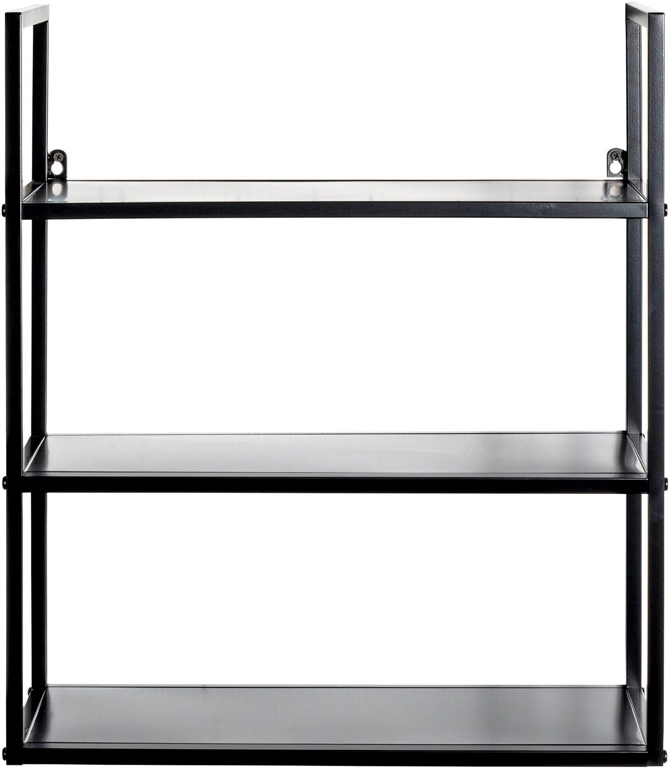 HAKU Wandregal Hängeregal, Wandboard, rechteckig - aus Metall Schwarz - B/T/H 50/20/58 cm
