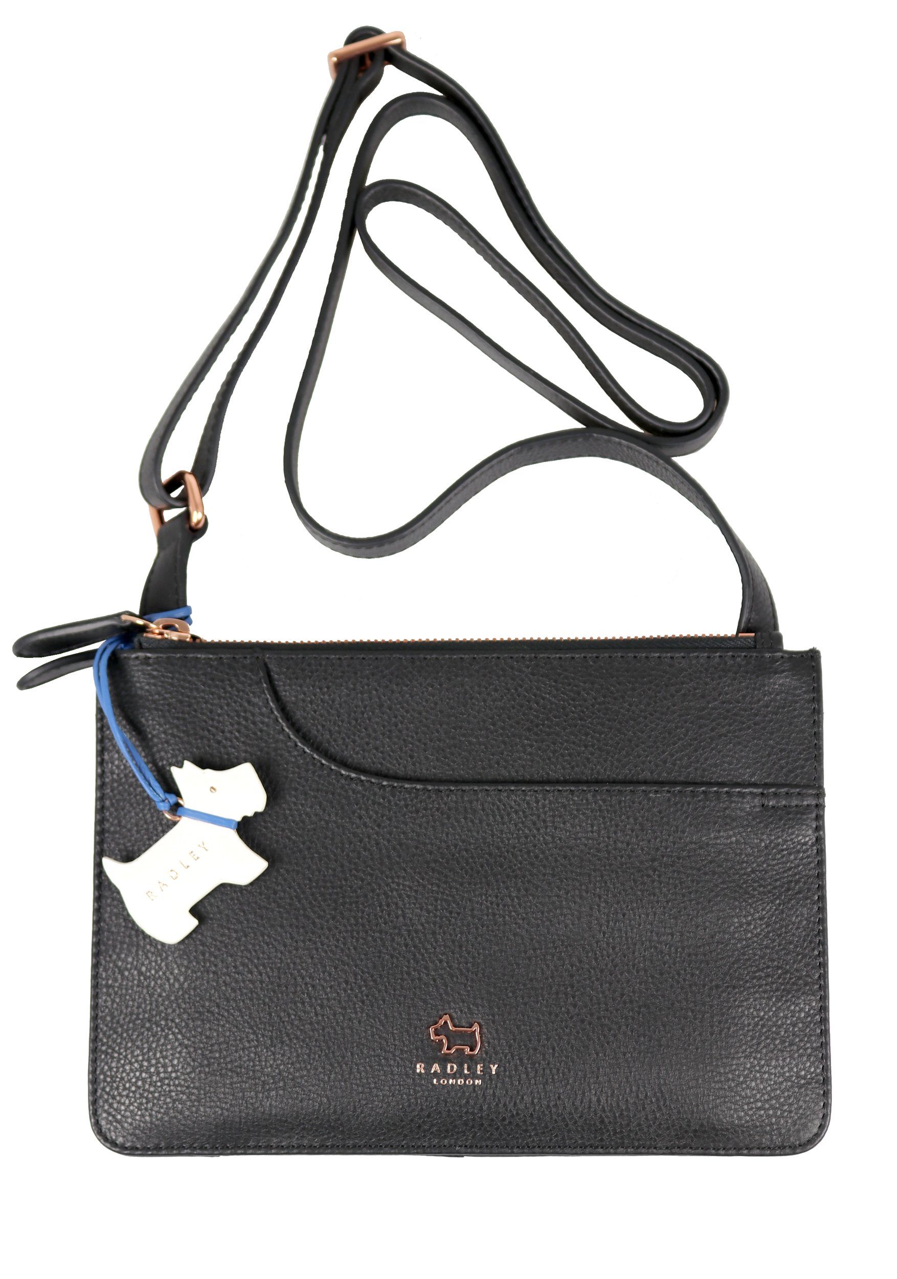 Radley Schultertasche »Damen Tasche Crossover "Pocket" 17069 black, Leder  schwarz, klein, Metalldetails rosegold« online kaufen | OTTO