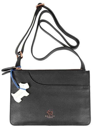 Radley Schultertasche Damen Tasche Crossover "Pocket" 17069 black, Leder schwarz, klein, Metalldetails rosegold