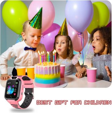 Gontence Uhr für Kinder mit Videoanruf,SOS,Sprachchat,Wecker Smartwatch GPS-Ortung,400mAh Smartwatch