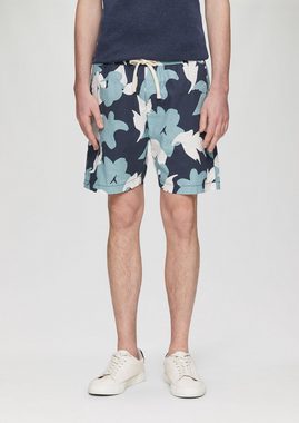 QS Hose & Shorts Shorts mit All-over-Print und elastischem Bund Durchzugkordel