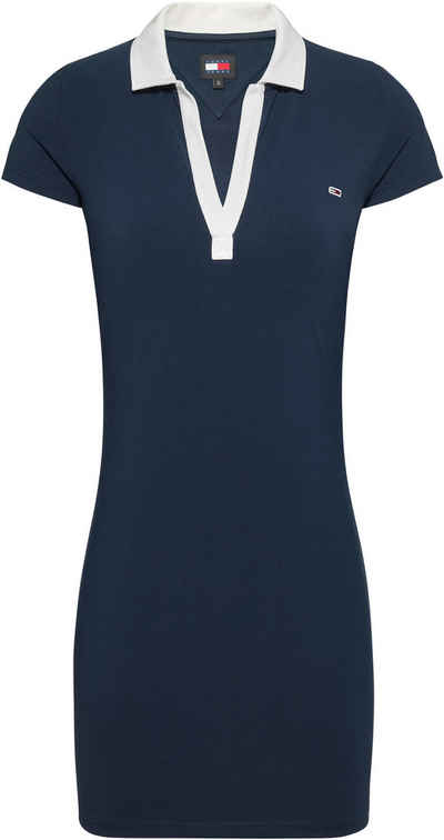 Tommy Jeans Polokleid TJW CONTRAST V POLO DRESS mit Markenlabelstickerei