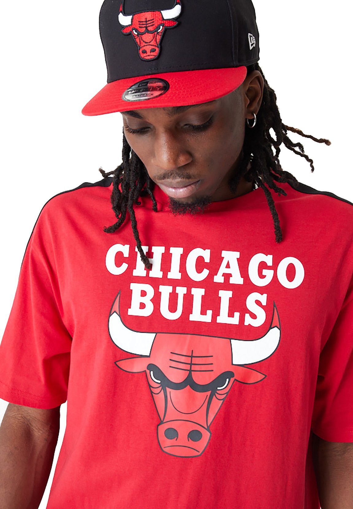 Era T-Shirt CHICAGO BLOCK Rot Red OS T-Shirt NBA COLOUR Era New Herren New BULLS TEE