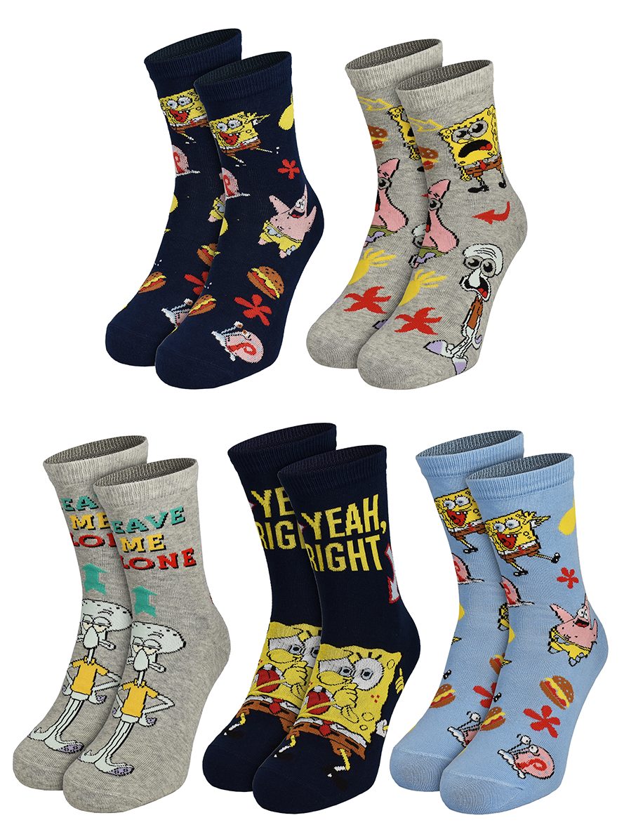 United Labels® Socken Spongebob Schwammkopf - verschiedene Motive im 5er-Pa günstig online kaufen