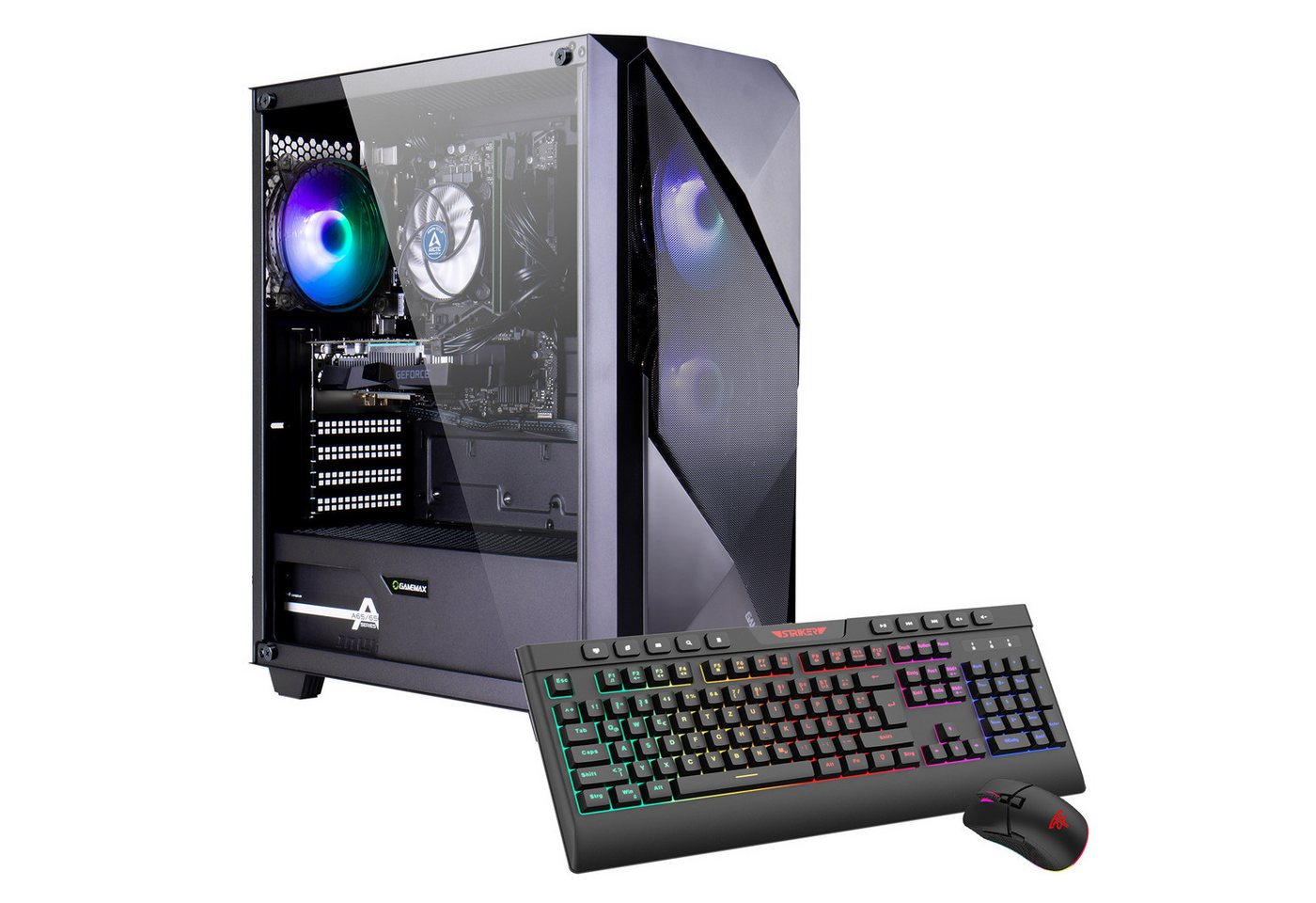 GAMEMAX Striker 8135 AMD Ryzen 7 5700X 32GB 1TB SSD RTX 5060Ti (8GB) Gaming-PC (AMD Ryzen 7 5700X, RTX 5060 Ti, 32 GB RAM, 1000 GB SSD, Luftkühlung, Windows 11)