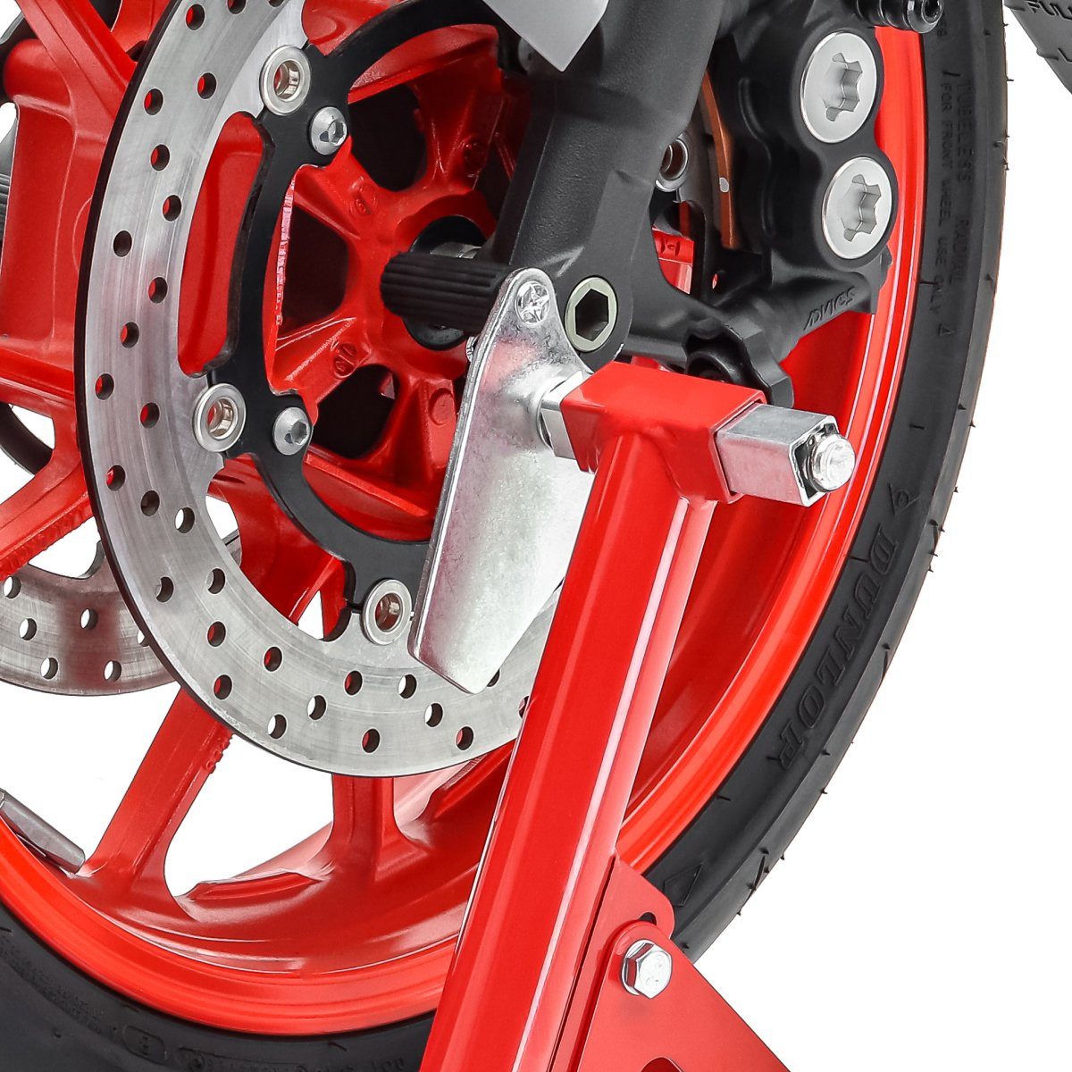 ConStands Motorradheber Montageständer vorne Rangierhilfe Motorradständer # XB2 rot
