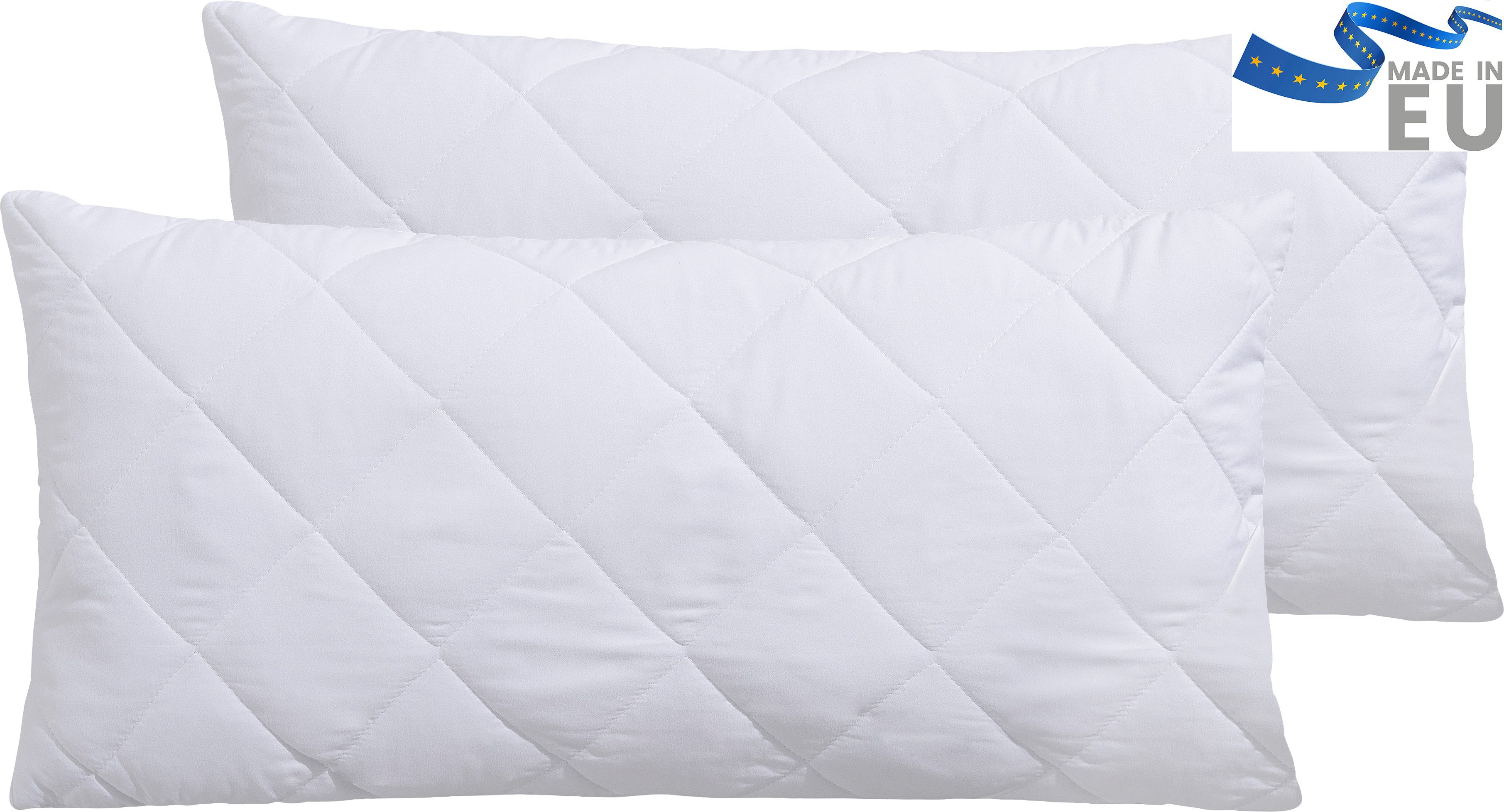 OTTO home Kopfkissen Microlux Kopfkissen 40x80 cm, 80x80 cm, Füllung: Polyester, Bezug: Polyester, Bauchschläfer, Rückenschläfer, Spar-Set, 2-Tlg., Kissen im Spar-Set
