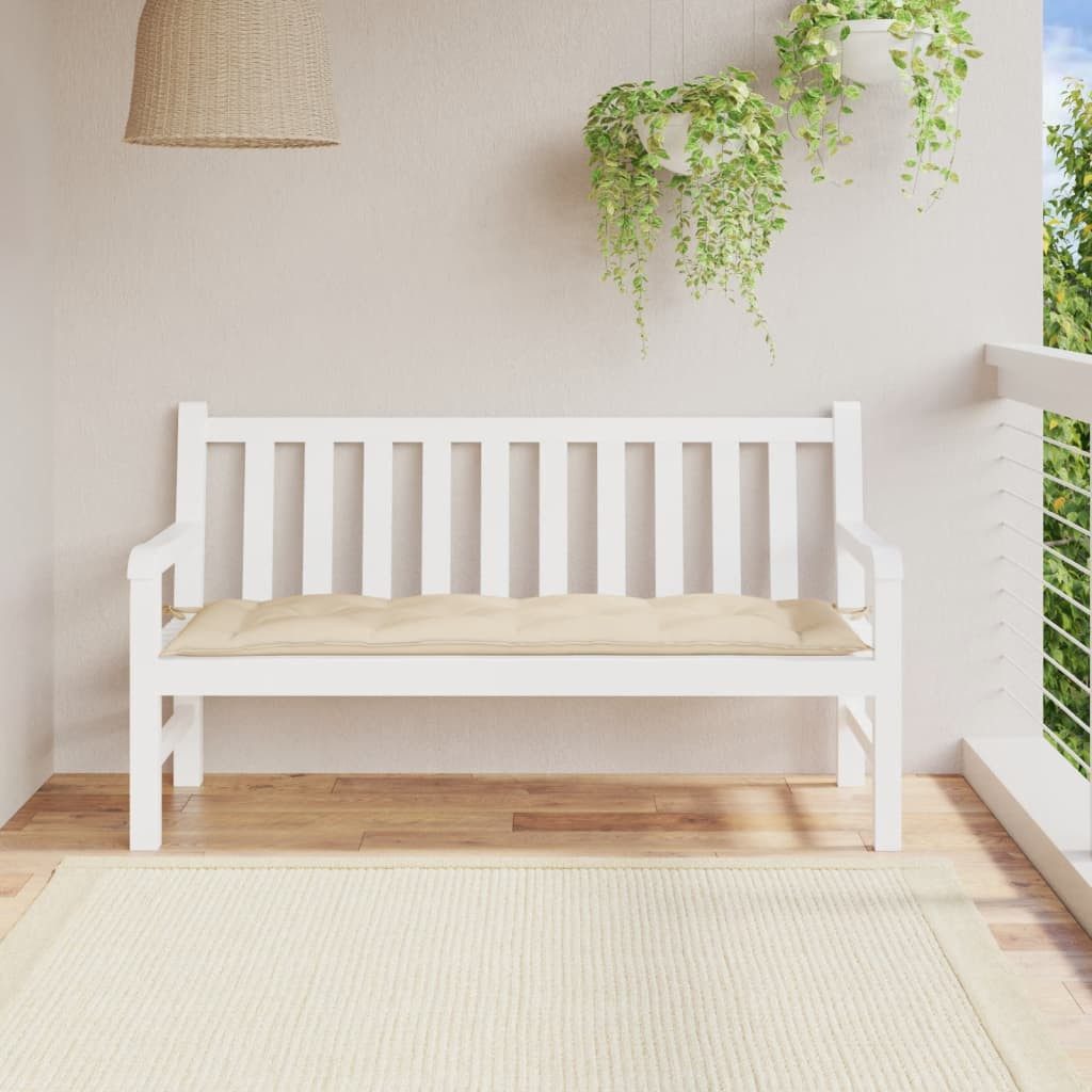 vidaXL Sitzauflage Gartenbank-Auflage Beige 150x50x7 cm Oxford-Gewebe, (1 St)