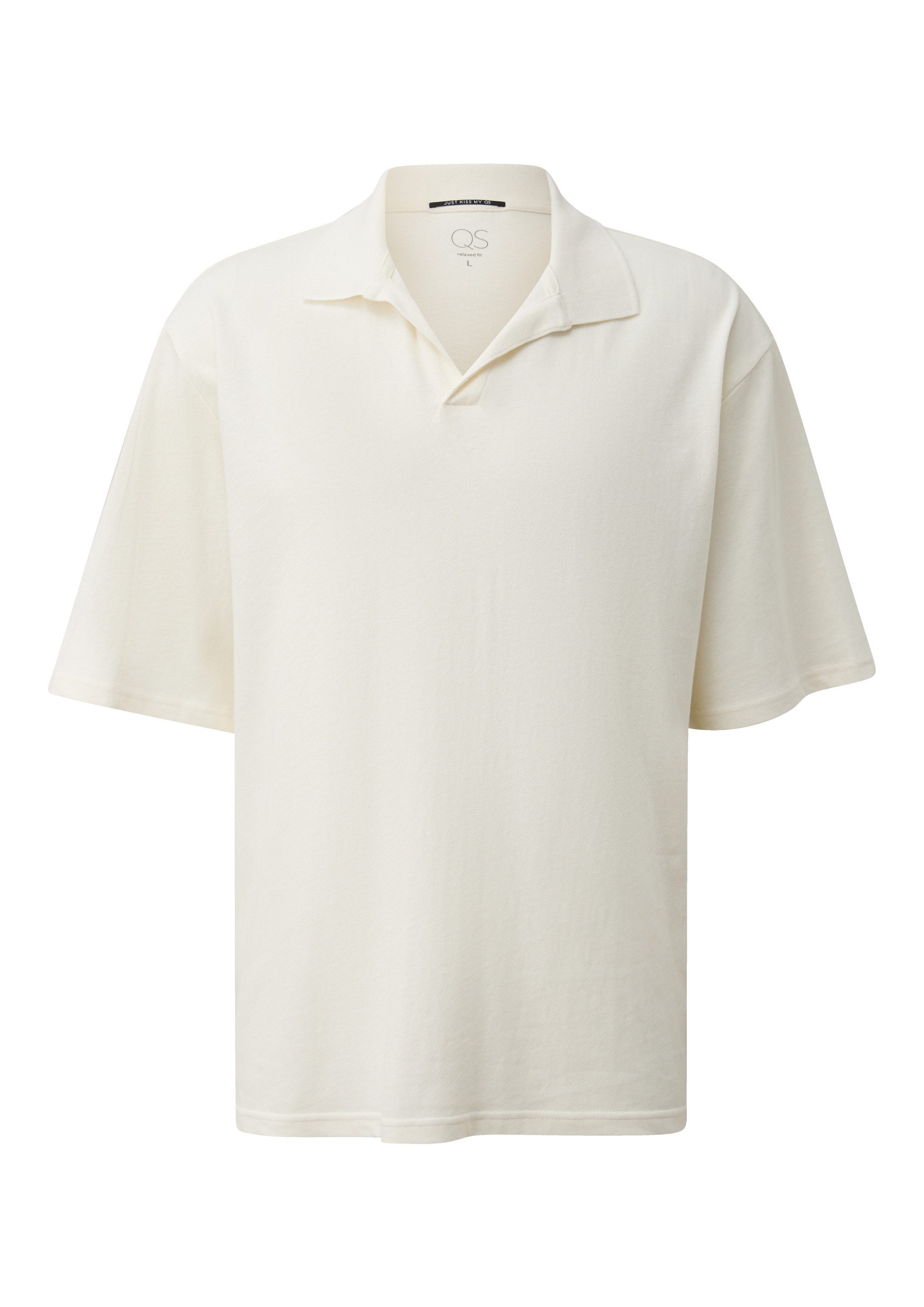 QS Kurzarmshirt Polo-Shirt Relaxed Fit Polo-Shirt im Leinenmix