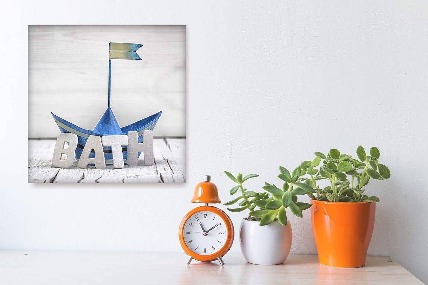 Levandeo® Glasbild, Glasbild 4er Set je 30x30cm Wandbild Glas Bad Deko Maritim Sea