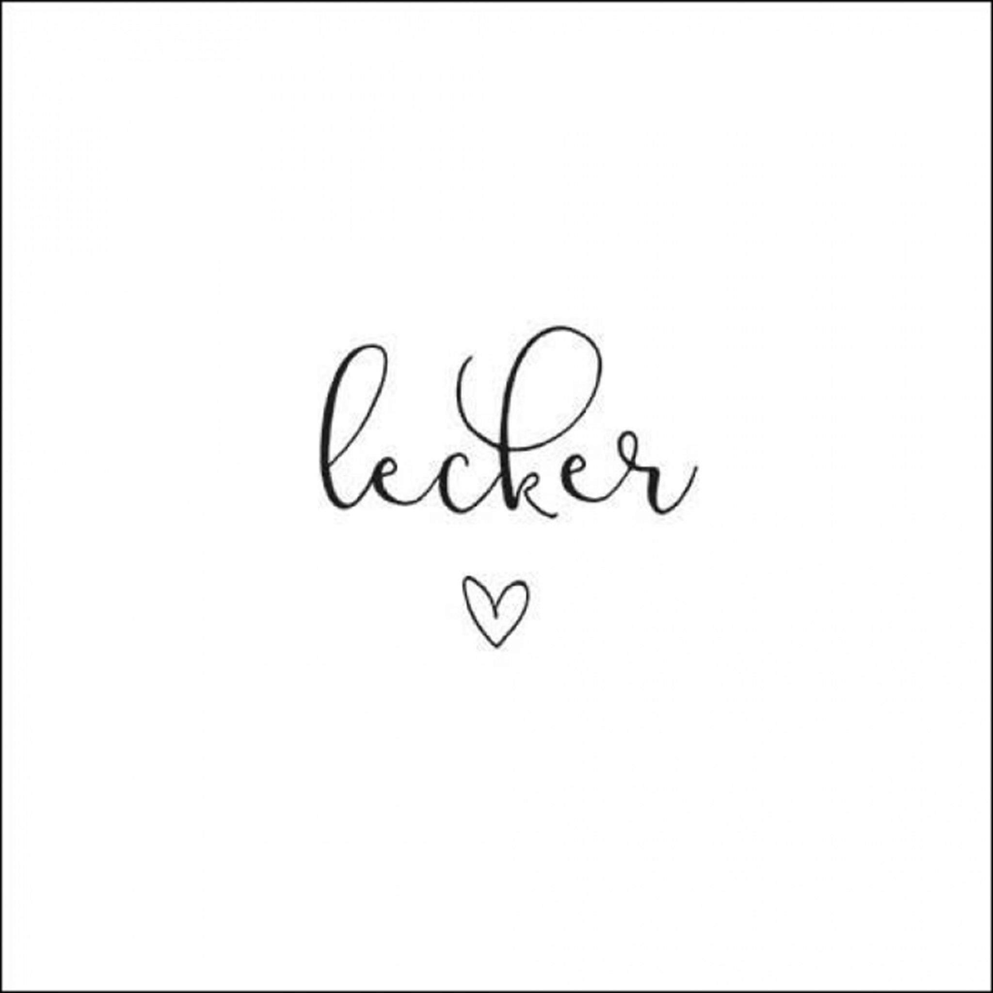 Ambiente Luxury Paper Products Papierserviette, Servietten Papier 33x33cm 3-lagig mit Spruch Lecker 20 Stück