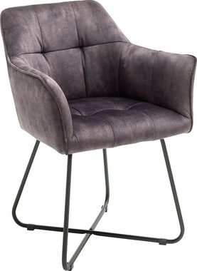 MCA furniture Esszimmerstuhl Panama (Set, 2 St), Vintage Veloursoptik mit Keder, Stuhl belastbar bis 120 Kg