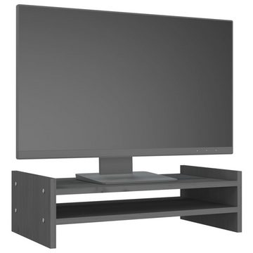 vidaXL Monitorständer Grau 50x27x15 cm Massivholz Kiefer Monitorständer