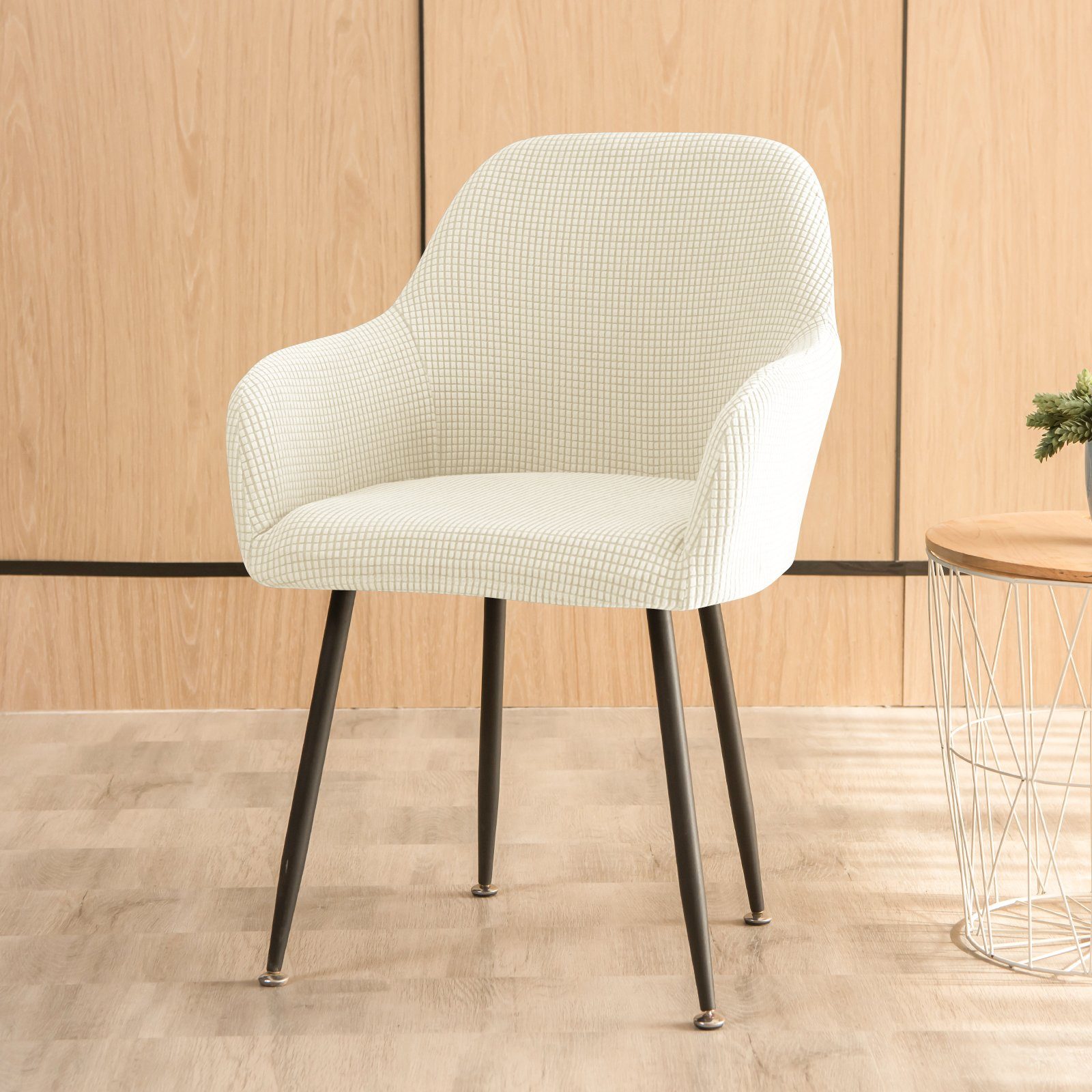 Samt Stuhlhussen 2er Set Gold - Elastische Bezüge Für Ohrensessel