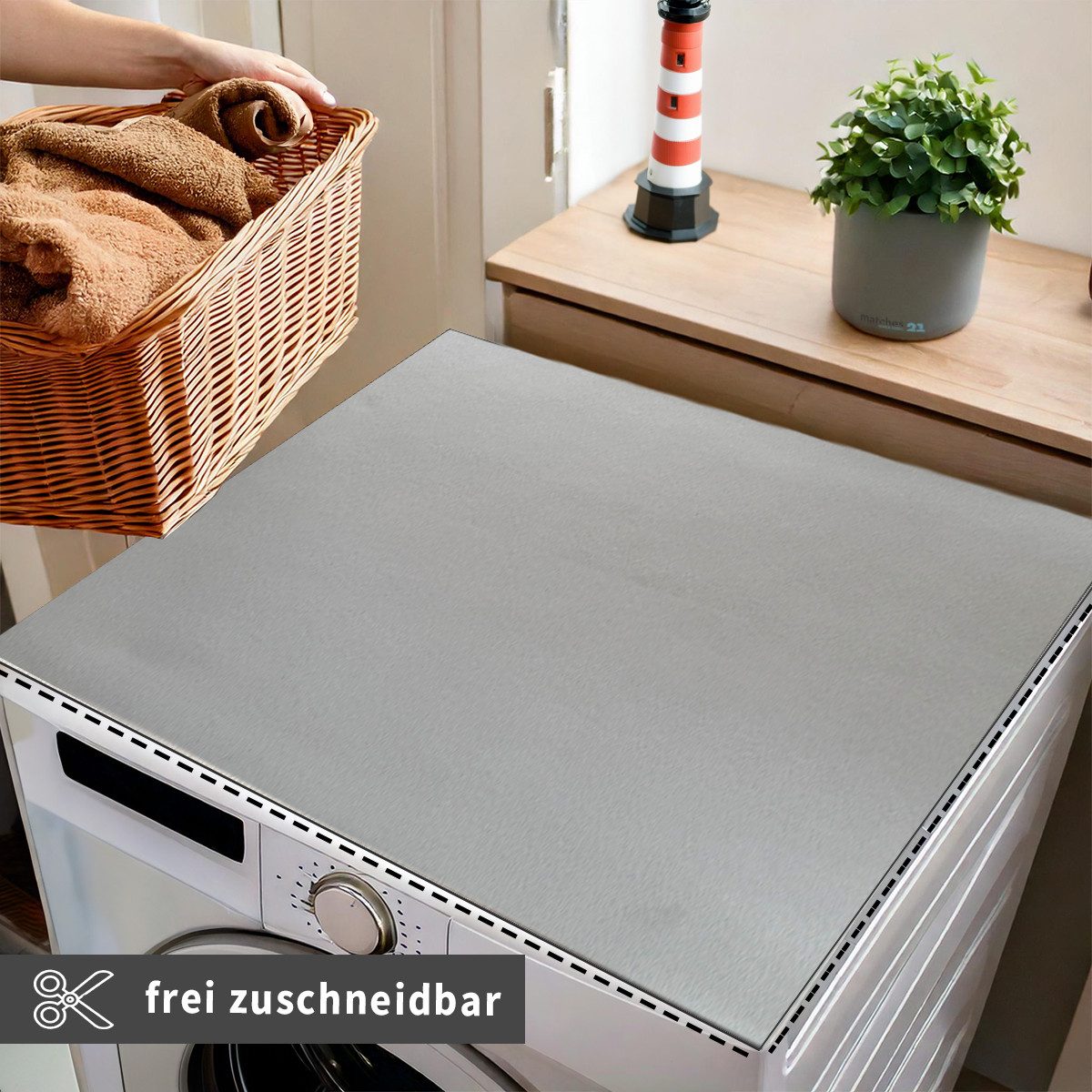 Tabletop Antirutschmatte Waschmaschinen-Auflage grau rutschfest, waschbar, 1-St., Textil-Finish Gummi-Matte als Trockner Waschmaschinen-Unterlage – Bild 3 von 5