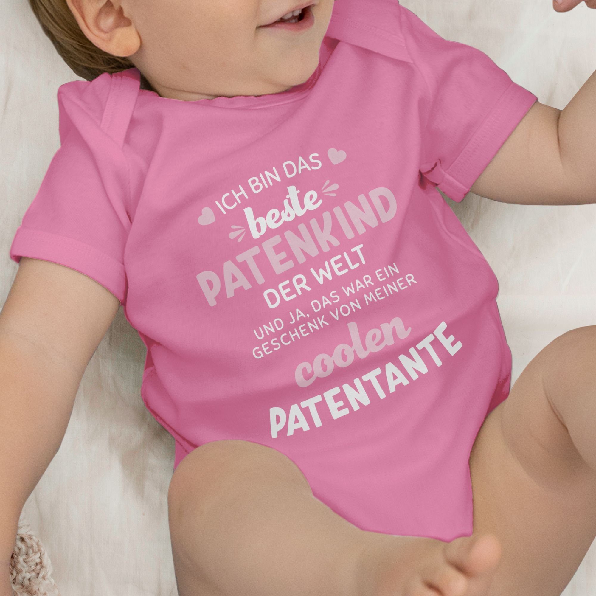 Baby beste Patenkind Welt das der Shirtbody Shirtracer Pink 1 Ich bin Patentante weiß/rosa