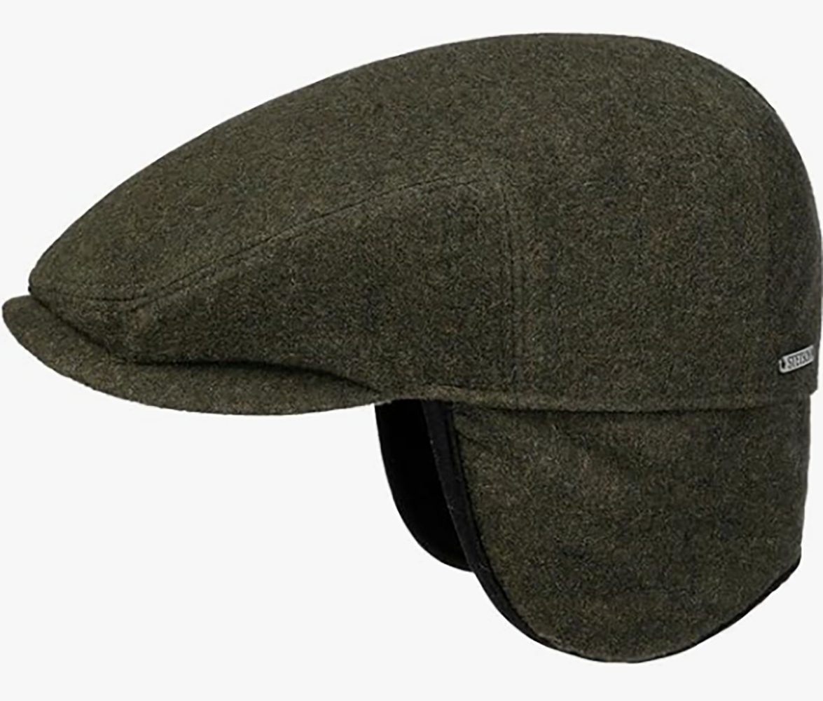Stetson Flat Cap Kent Wool Kaschmir Ivy Cap Earflaps mit Ohrenklappen