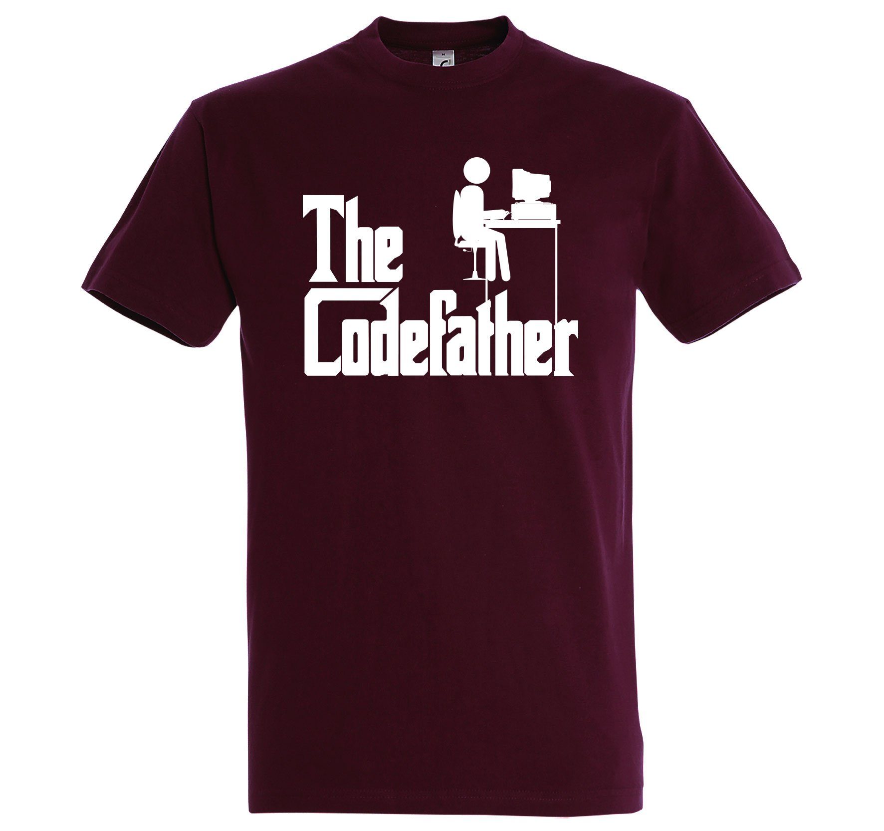 The T-Shirt mit Burgund Codefather Youth Designz lustigem Frontprint Herren T-Shirt