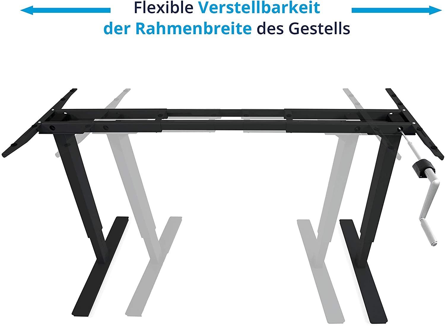 Ergotopia Schreibtisch Desktopia Budget höhenverstellbarer Schreibtisch, Höhenverstellbarkeit durch Kurbel