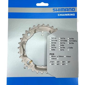 Shimano Fahrrad-Montageständer Shimano DEORE FC-M480 Fahrrad MTB Kurbel Ersatz Kettenblatt 32T Silber