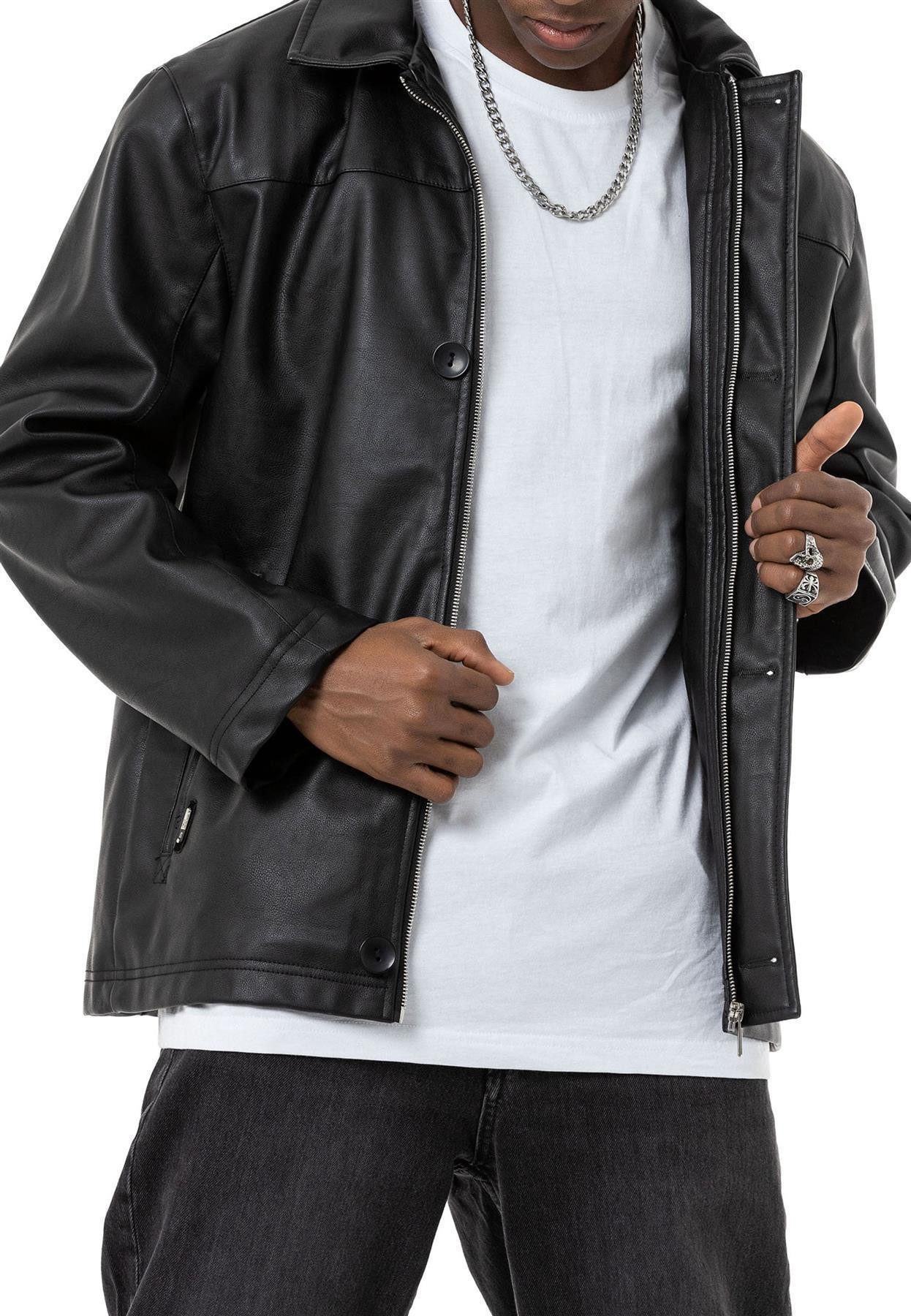 RedBridge Lederimitatjacke Premium Lederjacke im Oversize günstig online kaufen