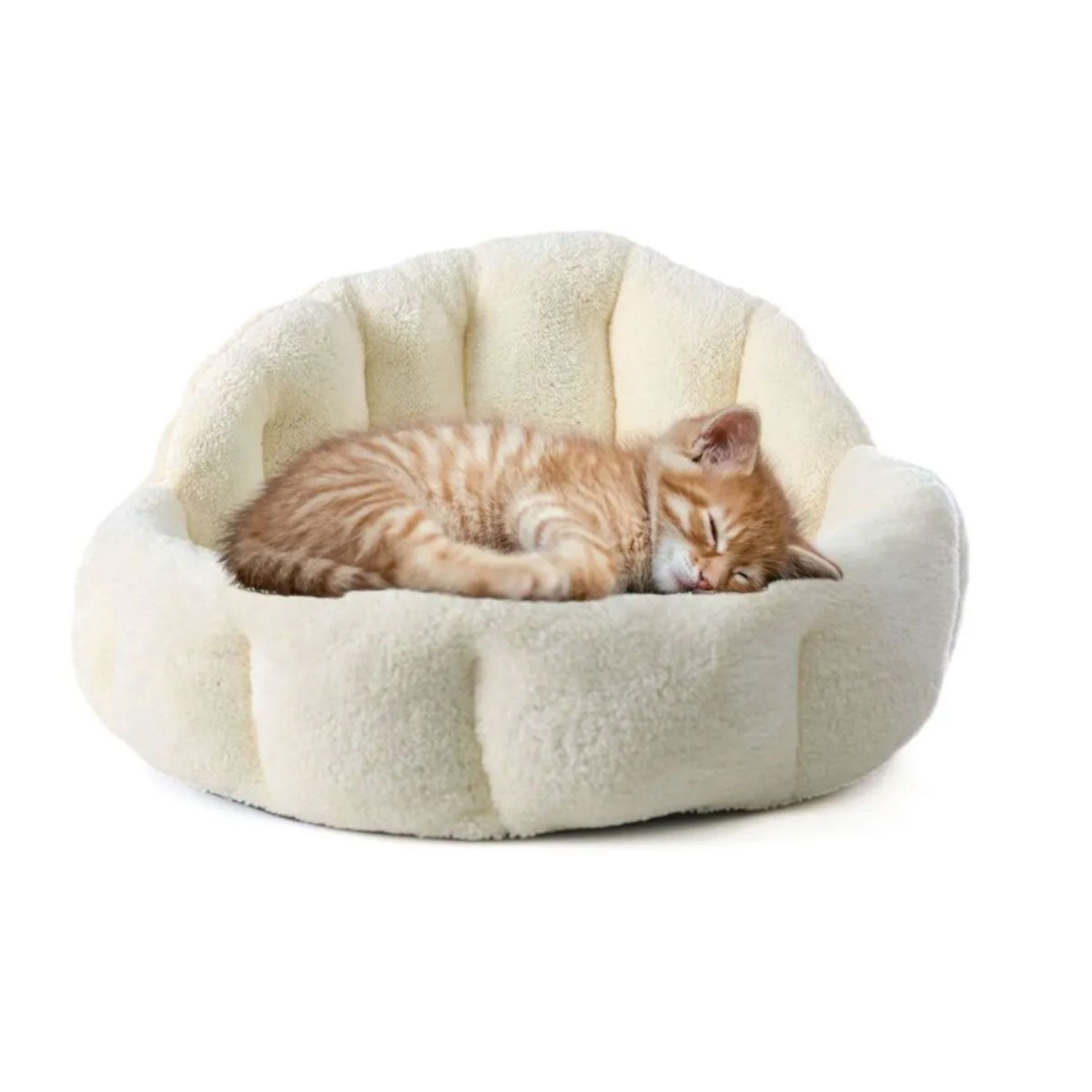 Jungengel Tierbett Katzen & Hunde Kuschelbett Haustierbett Katzenliege Hundeliege, 50 cm Ø, Extra Weich, Waschbar, Rutschfest, Ergonomisch