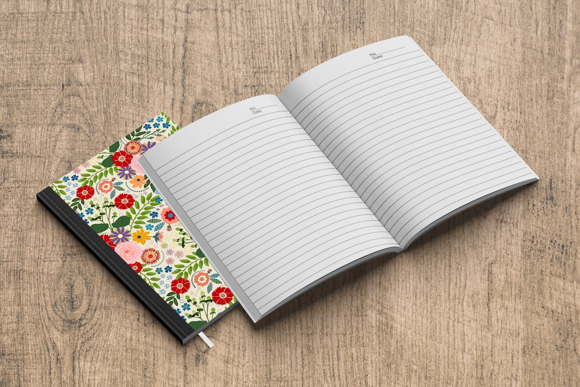 Journal, Haushaltsbuch Blumen Design, Notizbuch Tagebuch, Merkzettel, - Seiten, MuchoWow 98 Notizheft, Blätter A5, -