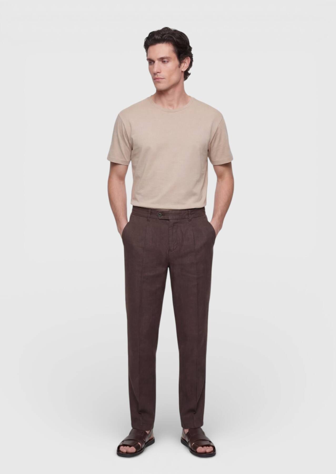 Jogger Pants Braune Leinen Jogginghose 100% weich