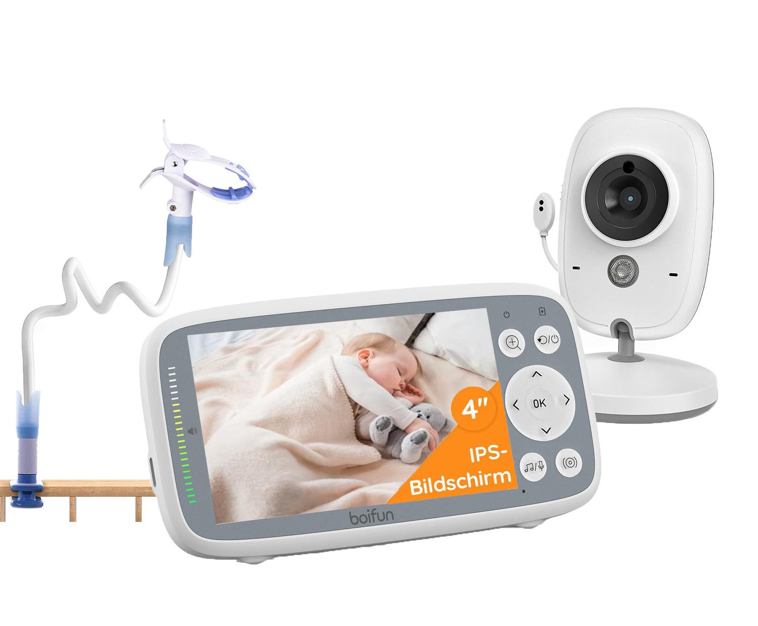 Babyphone Babyphone mit Kamera VOX Nachtsicht Babyfon mit Halterung