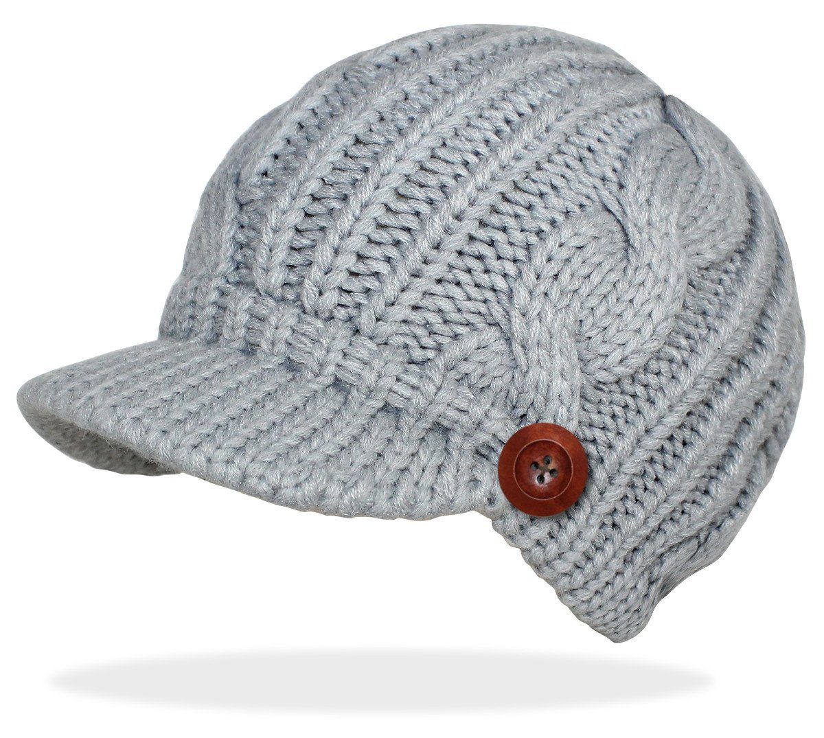 dy_mode Strickmütze Damen Schirmmütze Strickmütze Mütze Wintermütze mit Hol günstig online kaufen