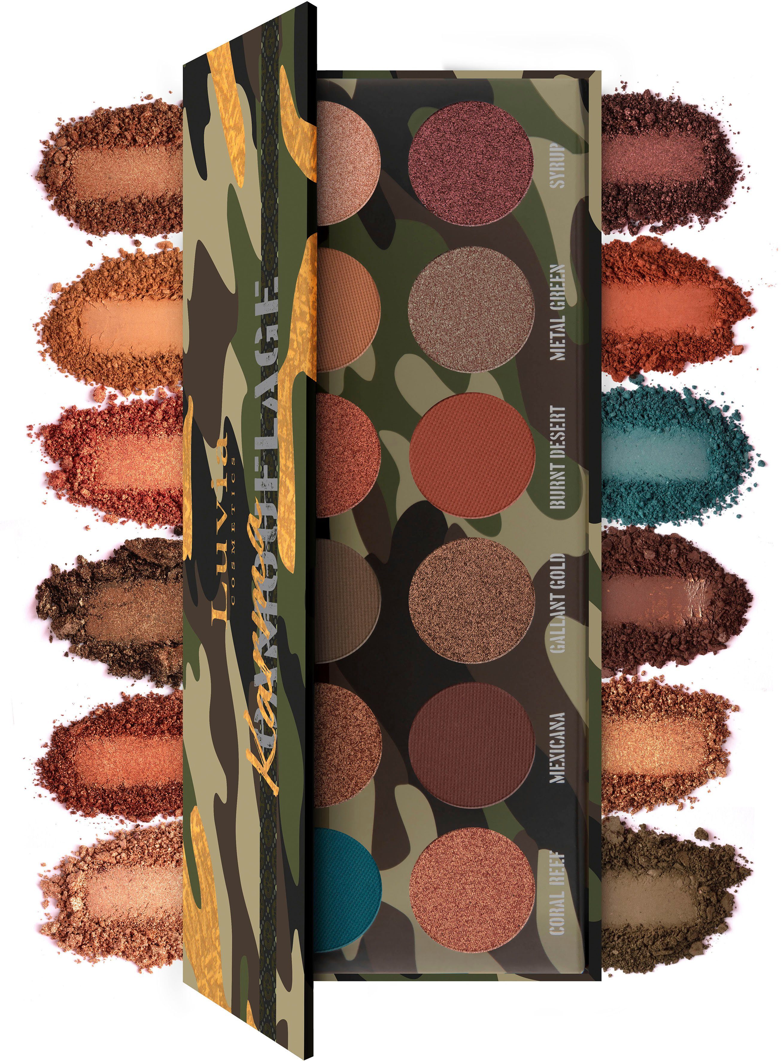 Luvia Cosmetics Lidschatten-Palette Karmaflage, Matt und schimmernd, hochpigmentiert, müheloses Verblenden.