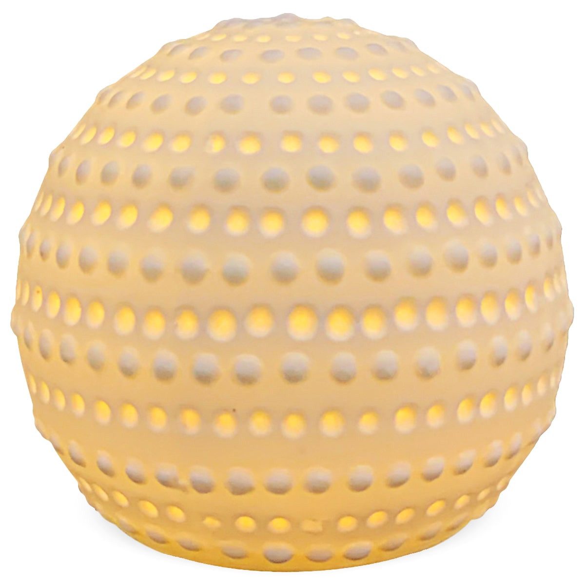 Dekolicht Tischlampe LED in weiß aus Porzellan, Kugellampe in Ø 13x11 cm