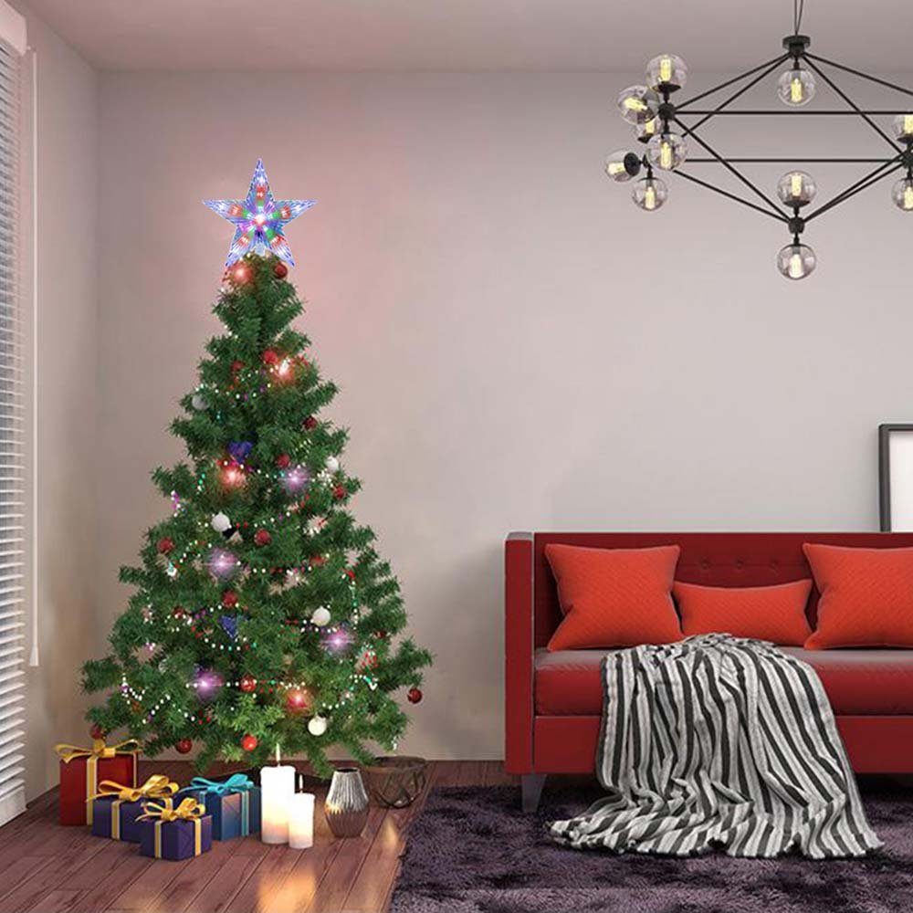 Jibenhome Christbaumspitze 31 LEDs Christbaumspitze Baumspitze Stern 8 Blinkmodi Sternenlicht, RGB Weihnachtsbaumspitze Batteriebetrieben Dekoration – Bild 5 von 5