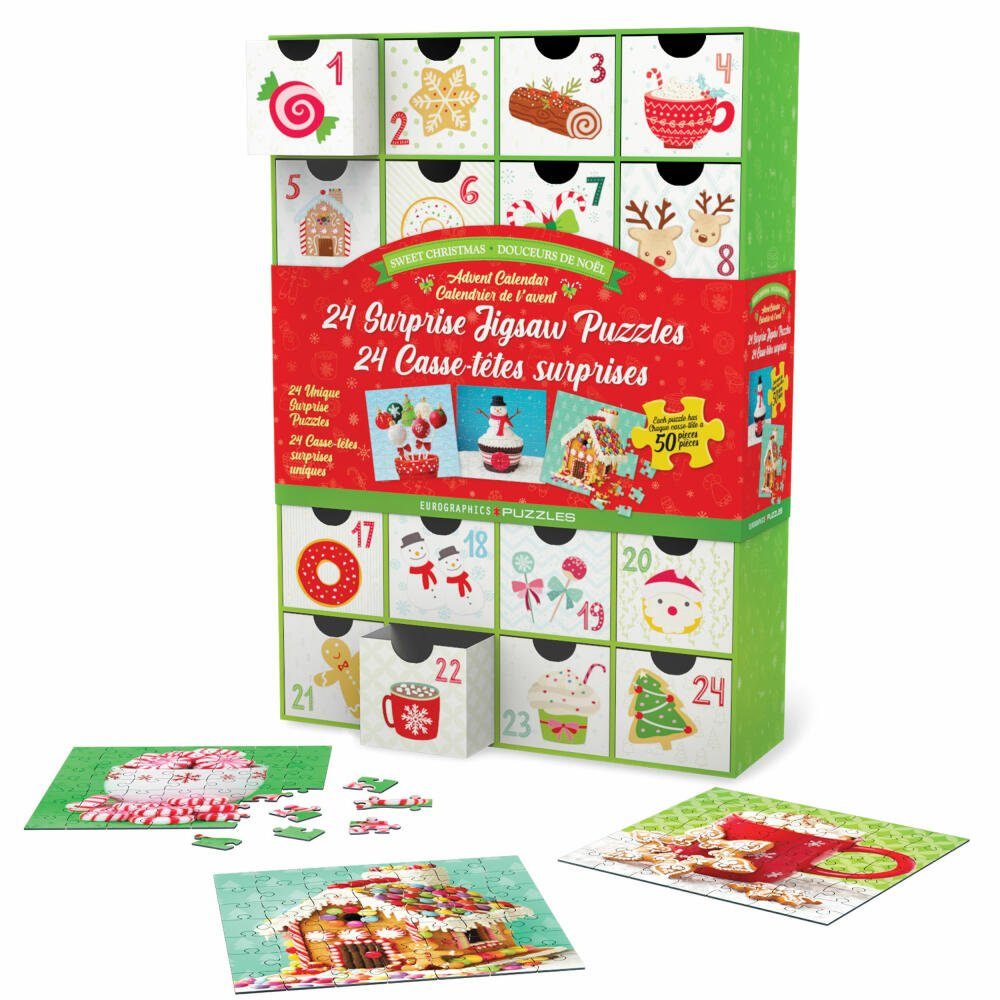 Christmas 24 Sweets, Puzzle Puzzleteile Adventskalender EUROGRAPHICS -