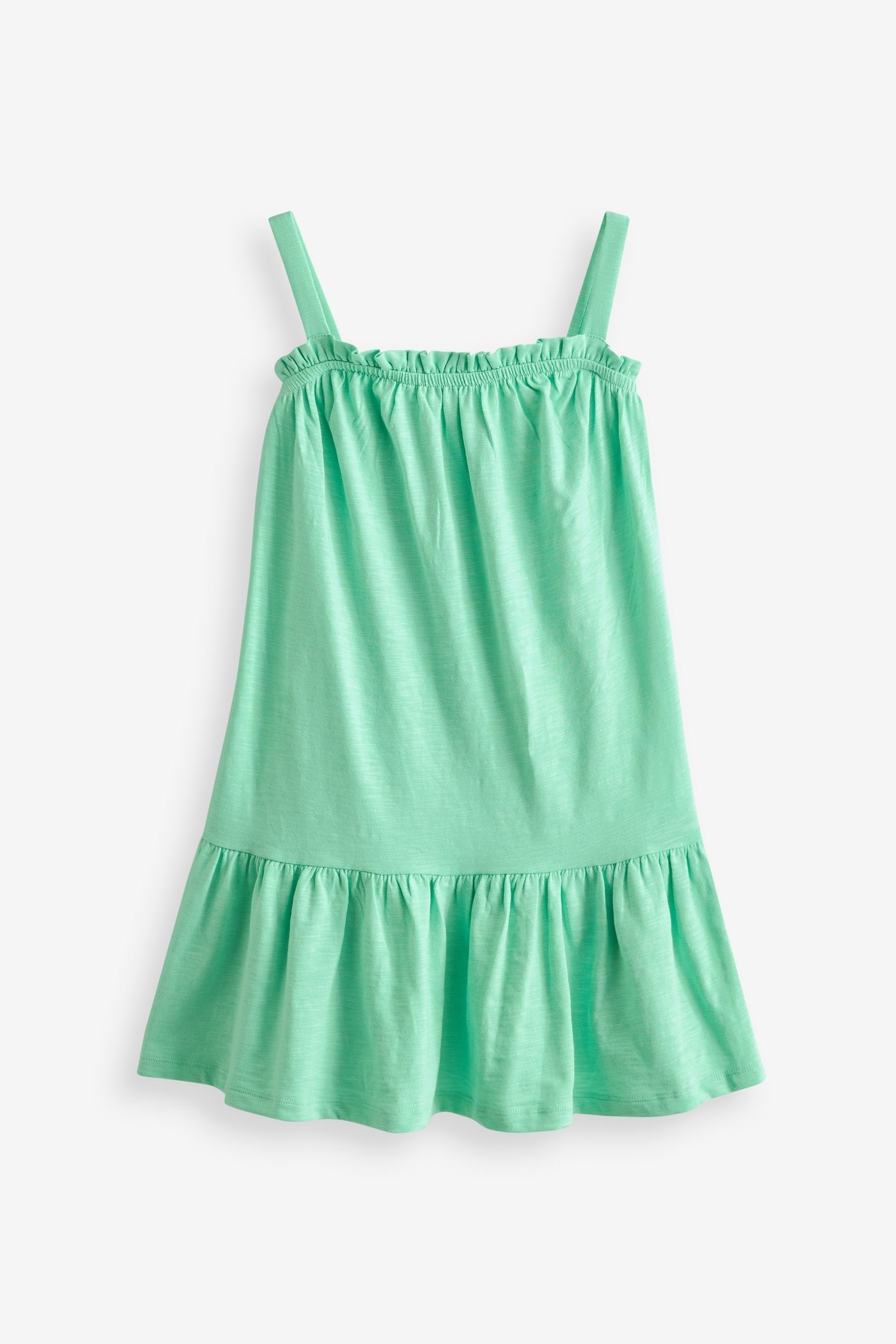 Next Trägerkleid Kleid mit Spaghettiträgern aus weichem Jersey (1-tlg) Green