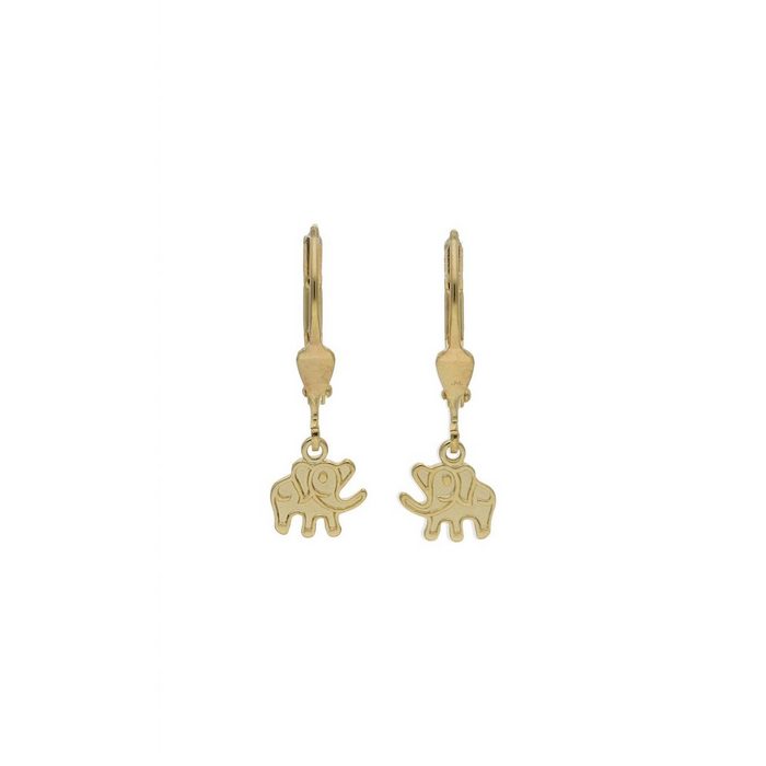 JuwelmaLux Paar Ohrhänger Ohrhänger Gold Elefant Ohrringe 7 15 x 6 5 mm (2-tlg) Mädchen Ohrhänger Gold 333/000 inkl. Schmuckschachtel AN10569