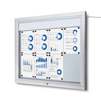 Showdown Displays Hängevitrine Showdown Displays Schaukasten Premium für Außen - 8x DIN A4 - LED (1-St)