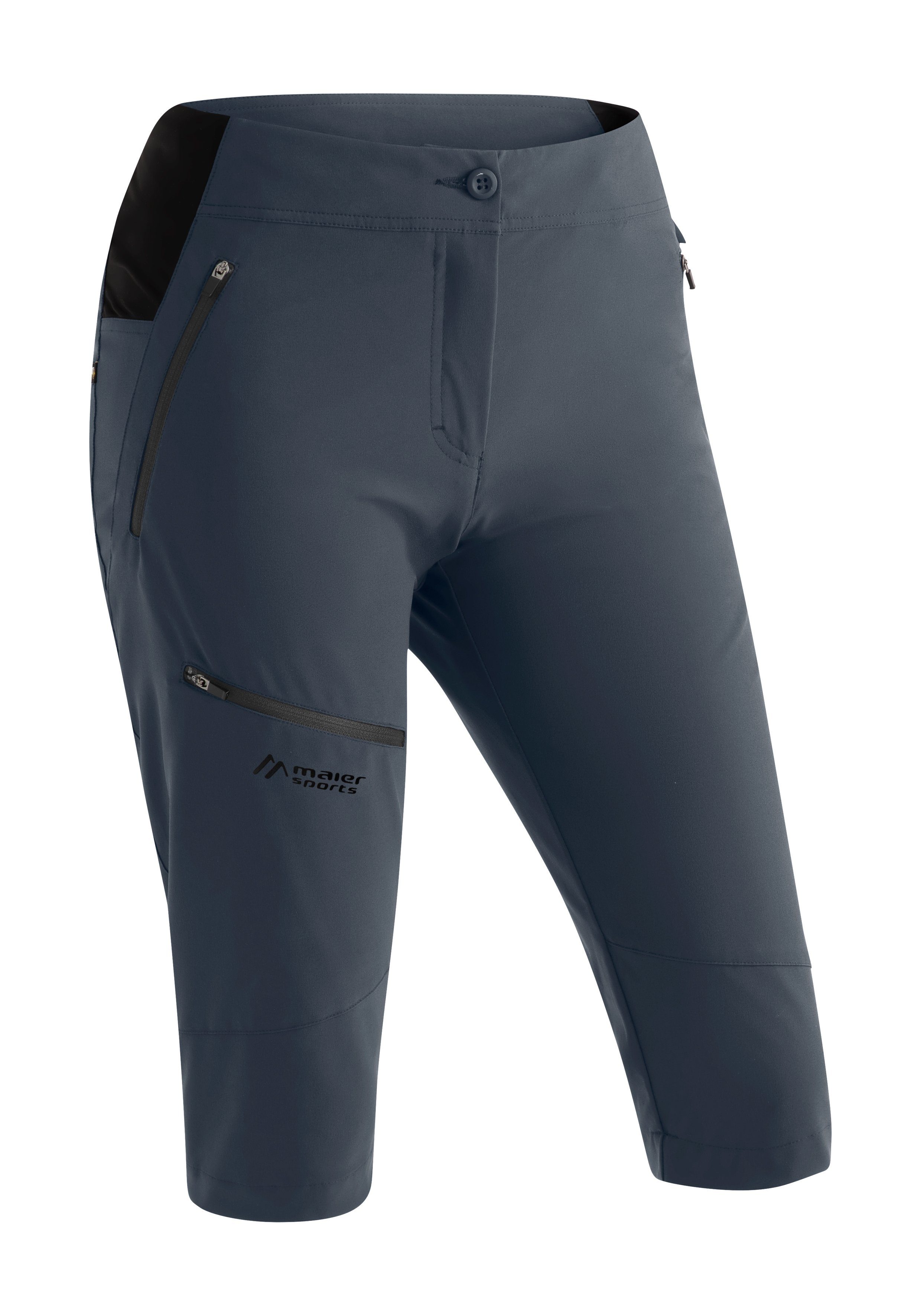 Sports Maier Damen Capri Trekking-Hose Outdoor Caprihose grau elastische Wanderhose, Vario Latit